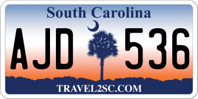 SC license plate AJD536