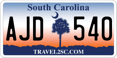 SC license plate AJD540