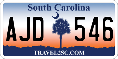 SC license plate AJD546