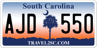 SC license plate AJD550