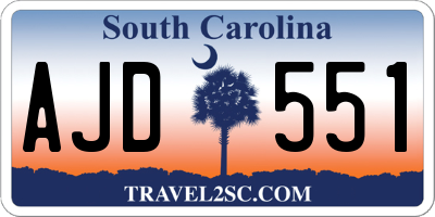 SC license plate AJD551