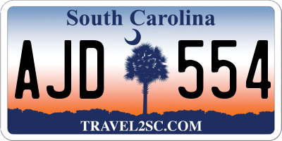 SC license plate AJD554
