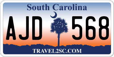 SC license plate AJD568