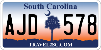 SC license plate AJD578