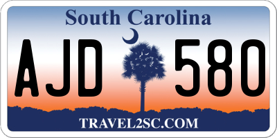 SC license plate AJD580