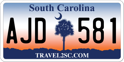 SC license plate AJD581