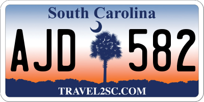 SC license plate AJD582