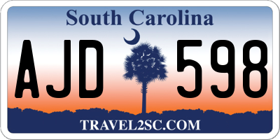 SC license plate AJD598