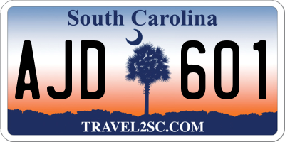 SC license plate AJD601