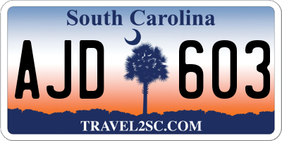 SC license plate AJD603