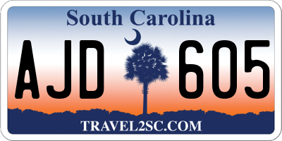 SC license plate AJD605