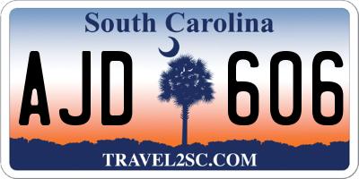 SC license plate AJD606