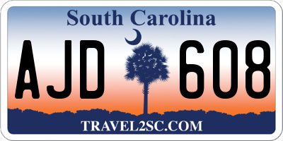SC license plate AJD608