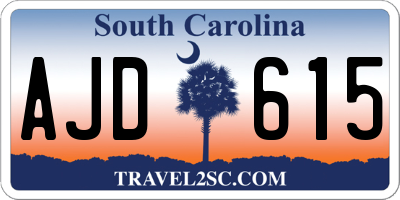 SC license plate AJD615