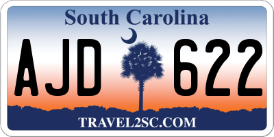 SC license plate AJD622