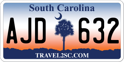 SC license plate AJD632