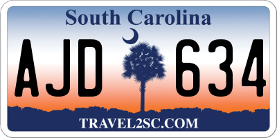 SC license plate AJD634