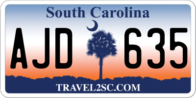 SC license plate AJD635