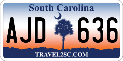 SC license plate AJD636
