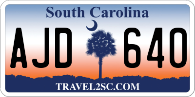 SC license plate AJD640