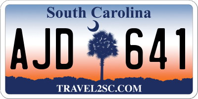 SC license plate AJD641