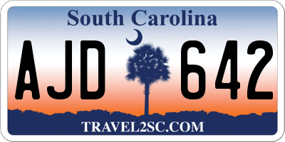 SC license plate AJD642