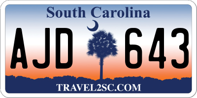SC license plate AJD643