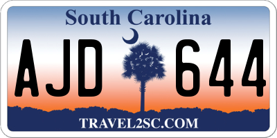 SC license plate AJD644