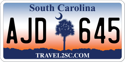 SC license plate AJD645