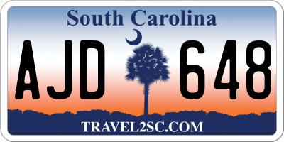 SC license plate AJD648