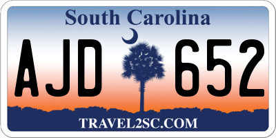 SC license plate AJD652
