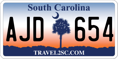 SC license plate AJD654