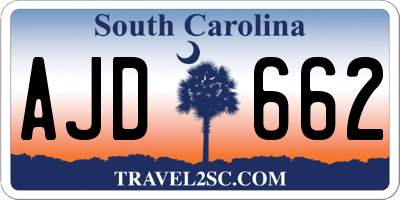 SC license plate AJD662