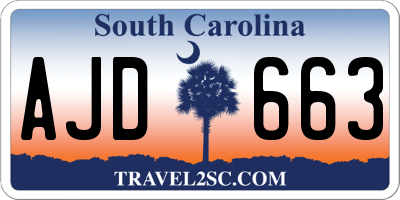 SC license plate AJD663