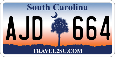 SC license plate AJD664