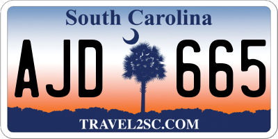 SC license plate AJD665