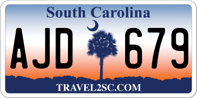 SC license plate AJD679