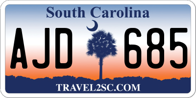 SC license plate AJD685