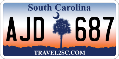 SC license plate AJD687