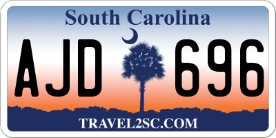 SC license plate AJD696