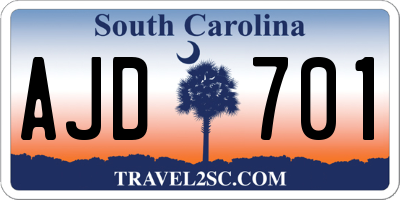SC license plate AJD701