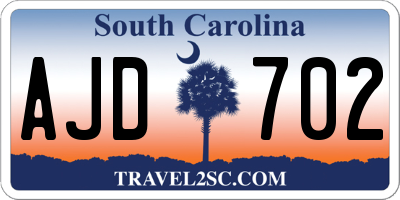 SC license plate AJD702