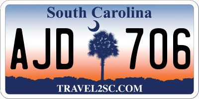 SC license plate AJD706