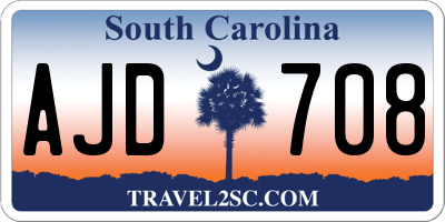 SC license plate AJD708