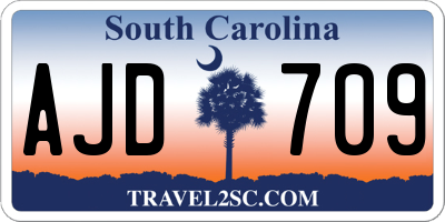 SC license plate AJD709