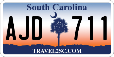 SC license plate AJD711