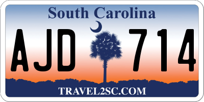SC license plate AJD714