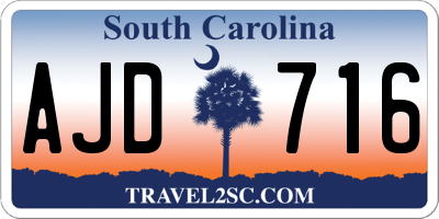 SC license plate AJD716