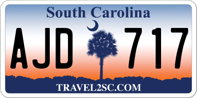 SC license plate AJD717