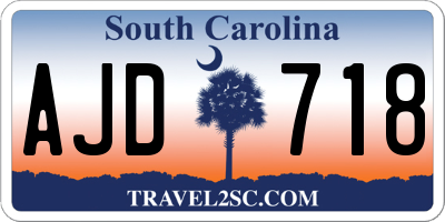 SC license plate AJD718